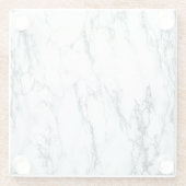 Dunkeltürkisfarbener Venenmarmor Glasuntersetzer (Rückseite)