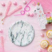 Dunkeltürkisfarbener Venenmarmor Pappteller (Party)