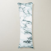 Dunkeltürkisfarbener Venenmarmor Seitenschläferkissen (Vorderseite Vertikal)