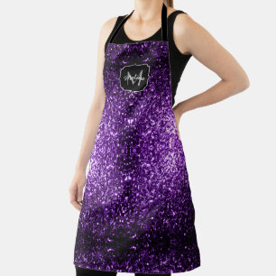 Dunkelviolett falscher glänzender Glitter Funkeln Schürze