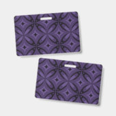 Dunkelviolett gefärbtes Retro-Muster Ausweis (Vorder- & Rückseite)