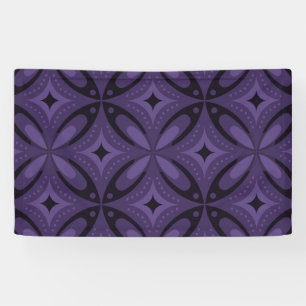 Dunkelviolett gefärbtes Retro-Muster Banner