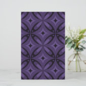 Dunkelviolett gefärbtes Retro-Muster Briefpapier (Stehend Vorderseite)