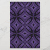 Dunkelviolett gefärbtes Retro-Muster Briefpapier (Rückseite)