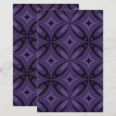 Dunkelviolett gefärbtes Retro-Muster Briefpapier (Vorne/Hinten)