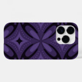 Dunkelviolett gefärbtes Retro-Muster Case-Mate iPhone Hülle (Rückseite (Horizontal))
