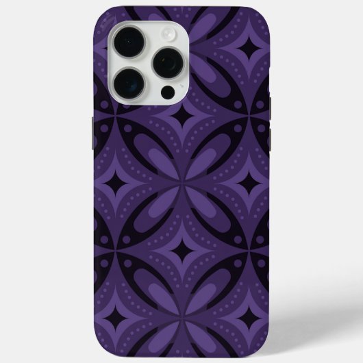 Dunkelviolett gefärbtes Retro-Muster Case-Mate iPhone Hülle (Rückseite)