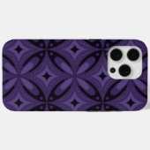 Dunkelviolett gefärbtes Retro-Muster Case-Mate iPhone Hülle (Rückseite (Horizontal))