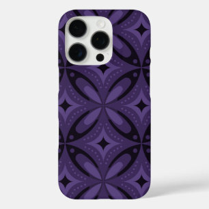 Dunkelviolett gefärbtes Retro-Muster iPhone 16 Pro Hülle