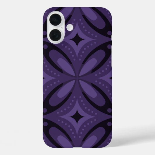 Dunkelviolett gefärbtes Retro-Muster Case-Mate iPhone Hülle (Rückseite)