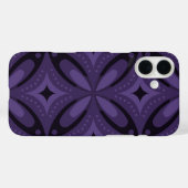 Dunkelviolett gefärbtes Retro-Muster Case-Mate iPhone Hülle (Rückseite (Horizontal))