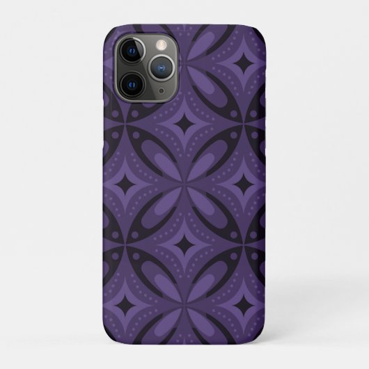 Dunkelviolett gefärbtes Retro-Muster Case-Mate iPhone Hülle (Rückseite)