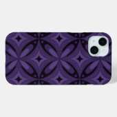 Dunkelviolett gefärbtes Retro-Muster Case-Mate iPhone Hülle (Rückseite (Horizontal))
