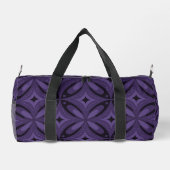Dunkelviolett gefärbtes Retro-Muster Duffle Bag (Rückseite)