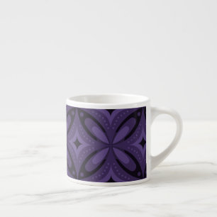 Dunkelviolett gefärbtes Retro-Muster Espressotasse
