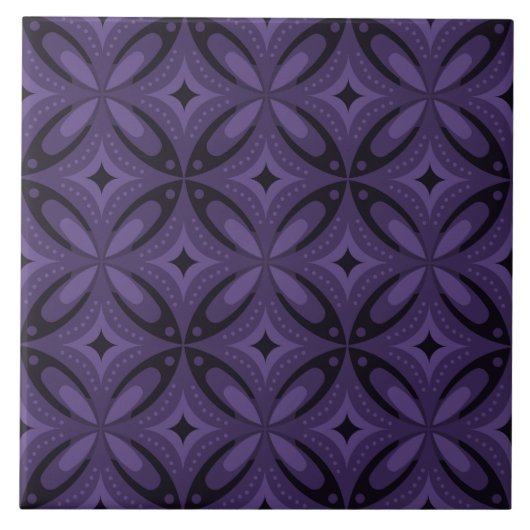 Dunkelviolett gefärbtes Retro-Muster Fliese (Vorderseite)