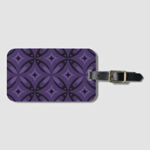 Dunkelviolett gefärbtes Retro-Muster Gepäckanhänger
