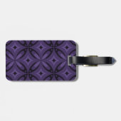 Dunkelviolett gefärbtes Retro-Muster Gepäckanhänger (Rückseite horizontal)
