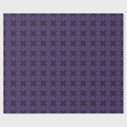 Dunkelviolett gefärbtes Retro-Muster Geschenkpapier (Flach)