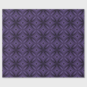 Dunkelviolett gefärbtes Retro-Muster Geschenkpapier
