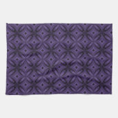 Dunkelviolett gefärbtes Retro-Muster Geschirrtuch (Horizontal)