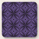 Dunkelviolett gefärbtes Retro-Muster Getränkeuntersetzer (Vorderseite)