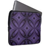 Dunkelviolett gefärbtes Retro-Muster Laptopschutzhülle (Vorne Rechts)