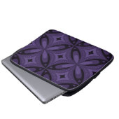 Dunkelviolett gefärbtes Retro-Muster Laptopschutzhülle (Vorne Knopf)