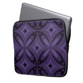 Dunkelviolett gefärbtes Retro-Muster Laptopschutzhülle (Vorderseite Links)