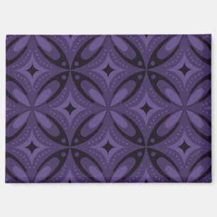 Dunkelviolett gefärbtes Retro-Muster Magnet
