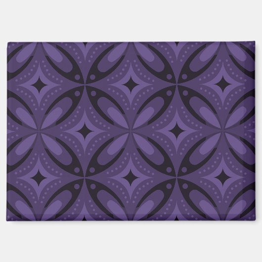 Dunkelviolett gefärbtes Retro-Muster Magnet (Vorderseite)