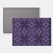 Dunkelviolett gefärbtes Retro-Muster Magnet (Vorderseite/Rückseite)