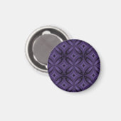 Dunkelviolett gefärbtes Retro-Muster Magnet (Vorderseite/Rückseite)