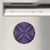 Dunkelviolett gefärbtes Retro-Muster Magnet (In Situ (Geschirrspüler))