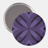 Dunkelviolett gefärbtes Retro-Muster Magnet (Vorderseite/Rückseite)