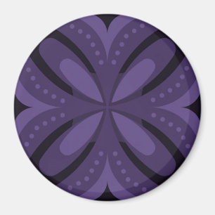 Dunkelviolett gefärbtes Retro-Muster Magnet