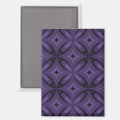 Dunkelviolett gefärbtes Retro-Muster Magnet (Vorderseite/Rückseite)