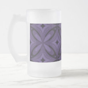 Dunkelviolett gefärbtes Retro-Muster Mattglas Bierglas
