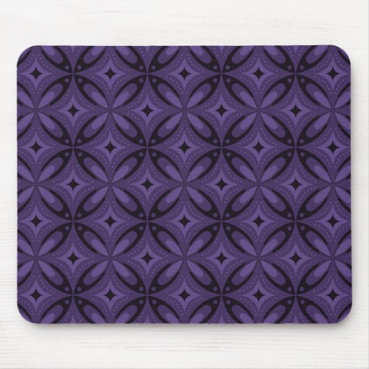 Dunkelviolett gefärbtes Retro-Muster Mousepad (Vorne)