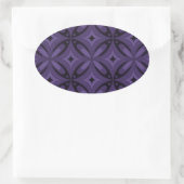 Dunkelviolett gefärbtes Retro-Muster Ovaler Aufkleber (Tasche)