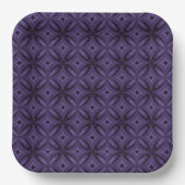 Dunkelviolett gefärbtes Retro-Muster Pappteller (Vorderseite)