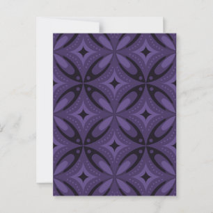 Dunkelviolett gefärbtes Retro-Muster Postkarte