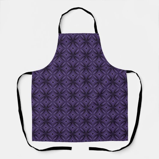 Dunkelviolett gefärbtes Retro-Muster Schürze (Vorderseite)