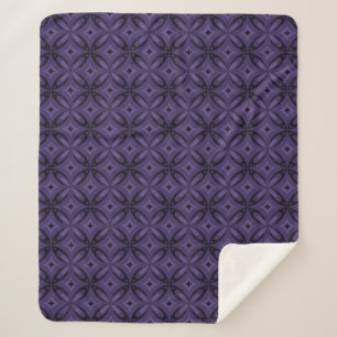 Dunkelviolett gefärbtes Retro-Muster Sherpadecke