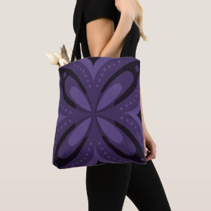 Dunkelviolett gefärbtes Retro-Muster Tasche