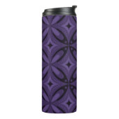 Dunkelviolett gefärbtes Retro-Muster Thermosbecher (Nach links gedreht)