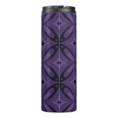 Dunkelviolett gefärbtes Retro-Muster Thermosbecher (Rückseite)