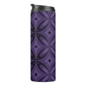 Dunkelviolett gefärbtes Retro-Muster Thermosbecher (Nach rechts gedreht)