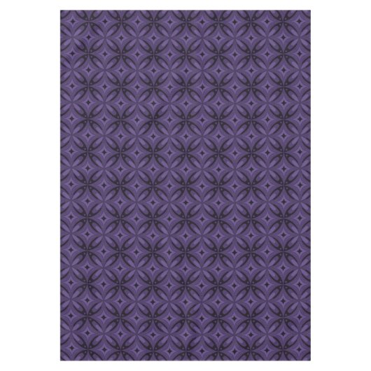 Dunkelviolett gefärbtes Retro-Muster Tischdecke (Vorderseite)