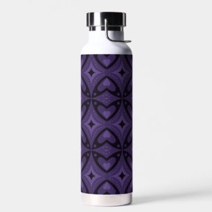 Dunkelviolett gefärbtes Retro-Muster Trinkflasche